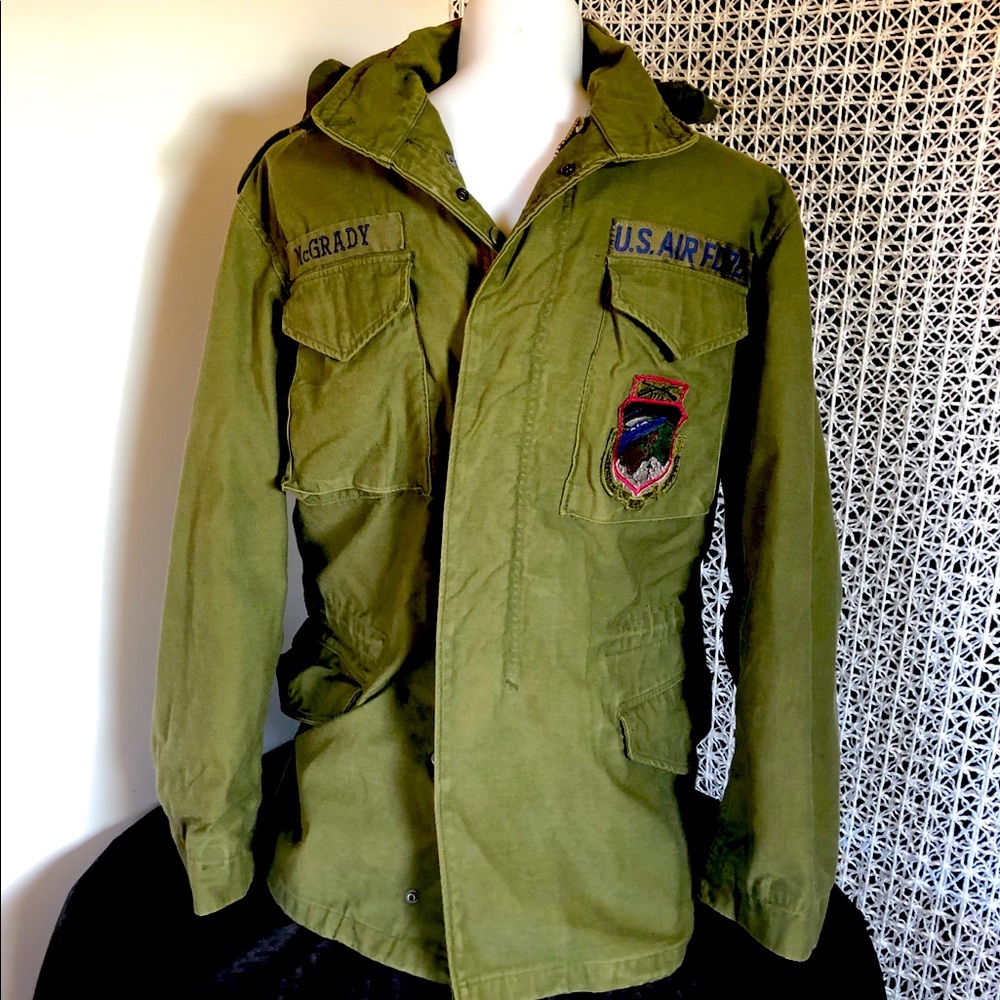 Vtg USAF M-65 Long Cold Weather Field Coat OG-107